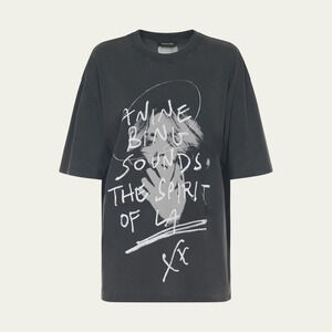 ANINE BING Kent Spirit Tee NWT Sounds of LA Washed Black T-Shirt sz Small
